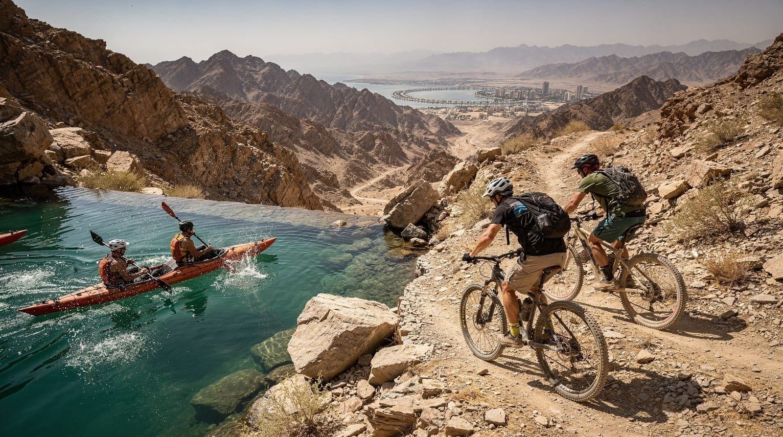 Hatta adventures: kayaking, mountain biking, and the Wadi Hub guide — Kayaking Hatta Dam, mountain biking at Hatta Wadi Hub, ziplining, archery, and h