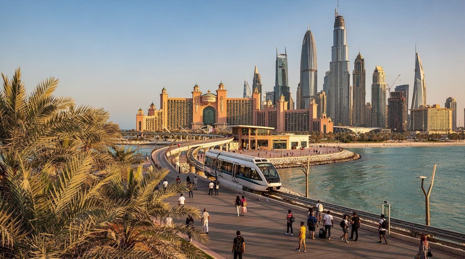 Palm Jumeirah as an attraction: monorail, boardwalk, and Atlantis — How to visit Palm Jumeirah as a sightseeing day: the monorail, the boardwalk, At
