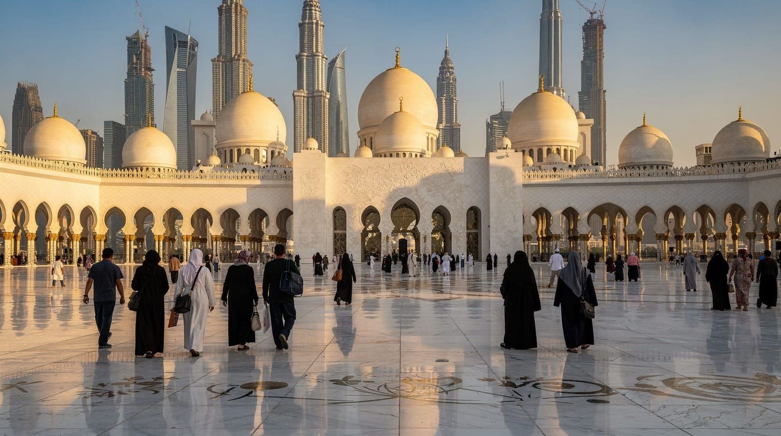 Sheikh Zayed Grand Mosque guide: dress code, free entry, and timings — Sheikh Zayed Grand Mosque guide: the strict dress code, free entry hours, prayer